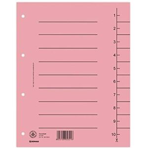 DONAU 8610001-16 100er Pack Trennblätter, Farbe: Rosa/ Karton-Register überbreit Aus Recycling-Karton 250 g/qm mit Linienaufdruck für DIN A4 4-Fach Lochung Trennlaschen Trennblätter Ordner Register DONAU 8610001-16 100er Pack Trennblätter, Farbe: Rosa/ Karton-Register überbreit Aus Recycling-Karton 250 g/qm mit Linienaufdruck für DIN A4 4-Fach Lochung Trennlaschen Trennblätter Ordner Register