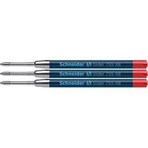 Schneider 77346 Slider 755 Kugelschreibermine (ViscoGlide-Technologie, Strichbreite XB) 3er Blisterkarte, rot Schneider 77346 Slider 755 Kugelschreibermine (ViscoGlide-Technologie, Strichbreite XB) 3er Blisterkarte, rot