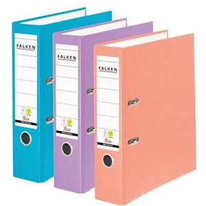 FALKEN 3er Pack PP-Color Ordner, Made in Germany, 8 cm breit DIN A4 farbig sortiert Pastell Vegan Kunststoffbezug außen, Papierbezug innen, mit austauschbarem Rückenschild FALKEN 3er Pack PP-Color Ordner, Made in Germany, 8 cm breit DIN A4 farbig sortiert Pastell Vegan Kunststoffbezug außen, Papierbezug innen, mit austauschbarem Rückenschild
