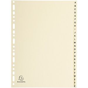 Exacompta 1126E Karton-Register A-Z für DIN A4 aus Karton 26-teilig volle Höhe 21 x 29,7 cm elfenbein mit bedruckten Taben Universallochung Trennblätter Trennstreifen Ordner-Register Exacompta 1126E Karton-Register A-Z für DIN A4 aus Karton 26-teilig volle Höhe 21 x 29,7 cm elfenbein mit bedruckten Taben Universallochung Trennblätter Trennstreifen Ordner-Register