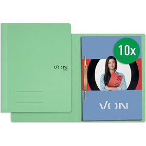 Leitz VON 10er Pack Schnellhefter A4, FSC-zertifizierter Karton in 335 g/m², Für 250 Blatt, Mappe für Schule, Studium & Haushalt, Recycelbar, Hellgrün, 30130050 Leitz VON 10er Pack Schnellhefter A4, FSC-zertifizierter Karton in 335 g/m², Für 250 Blatt, Mappe für Schule, Studium & Haushalt, Recycelbar, Hellgrün, 30130050