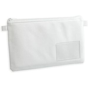 effektivo Banktasche Geldtasche farbig mit Reißverschluss und Fenster, Kunstleder weiß, passend für Dokumente bis DIN A5 effektivo Banktasche Geldtasche farbig mit Reißverschluss und Fenster, Kunstleder weiß, passend für Dokumente bis DIN A5