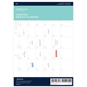 Filofax Monatsplaner, A4, undatiert, 5 Blatt Filofax Monatsplaner, A4, undatiert, 5 Blatt