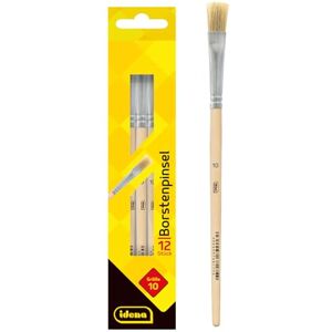Idena 90097 Borstenpinsel, Größe 10, mit unlackiertem Holzstiel, 12er Set, Malpinsel für Schulkinder Hobbykünstler Idena 90097 Borstenpinsel, Größe 10, mit unlackiertem Holzstiel, 12er Set, Malpinsel für Schulkinder Hobbykünstler
