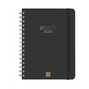 Finocam Spiralkalender 2026, Wochenansicht, Queransicht, Januar Dezember (12 Monate), Jahresplaner 2026, mit Gummizug, Doppelspiralbindung, Hardcover, Spiralbindung, Schwarz, Katalanisch Finocam Spiralkalender 2026, Wochenansicht, Queransicht, Januar Dezember (12 Monate), Jahresplaner 2026, mit Gummizug, Doppelspiralbindung, Hardcover, Spiralbindung, Schwarz, Katalanisch