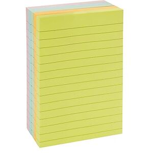 Amazon Basics Rechteckig Mini-Haftnotizen, 10,16 x 15 cm, Gemischt Farben, 5 Stück, Bunt Amazon Basics Rechteckig Mini-Haftnotizen, 10,16 x 15 cm, Gemischt Farben, 5 Stück, Bunt