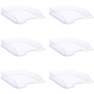 DONAU Briefablage Standard Transparent 6 Stück A4 Briefkorb Moderne und Stapelbare Ablage/Transparent-Glasklar/Schreibtischablage/Polystyrol 7470001PL-37 DONAU Briefablage Standard Transparent 6 Stück A4 Briefkorb Moderne und Stapelbare Ablage/Transparent-Glasklar/Schreibtischablage/Polystyrol 7470001PL-37