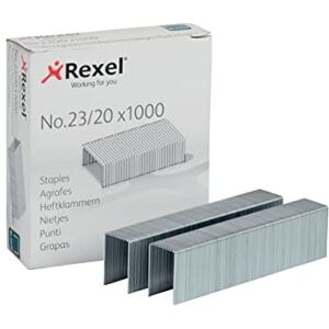 Rexel Heftklammern 23/20 aus Stahl, Qualitätsheftklammern, 1000 Stück Rexel Heftklammern 23/20 aus Stahl, Qualitätsheftklammern, 1000 Stück