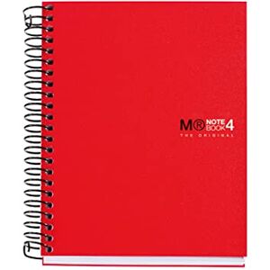 Miquelrius Spiralblock A6 in 4 farben, Notizbuch aus 0,8 mm polypropylen, Kariert 70 g/m² mikroperforiert ohne Lochungen, 140 opake blätter, Notebook The Original, Rot Miquelrius Spiralblock A6 in 4 farben, Notizbuch aus 0,8 mm polypropylen, Kariert 70 g/m² mikroperforiert ohne Lochungen, 140 opake blätter, Notebook The Original, Rot