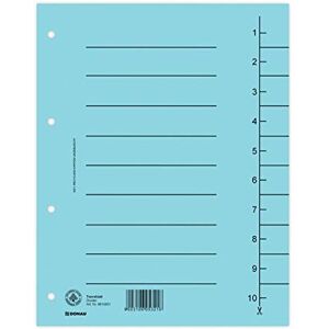 DONAU 8610001-10 100er Pack Trennblätter, Farbe: Blau/ Karton-Register überbreit Aus Recycling-Karton 250 g/qm mit Linienaufdruck für DIN A4 4-Fach Lochung Trennlaschen Trennblätter Ordner Register DONAU 8610001-10 100er Pack Trennblätter, Farbe: Blau/ Karton-Register überbreit Aus Recycling-Karton 250 g/qm mit Linienaufdruck für DIN A4 4-Fach Lochung Trennlaschen Trennblätter Ordner Register