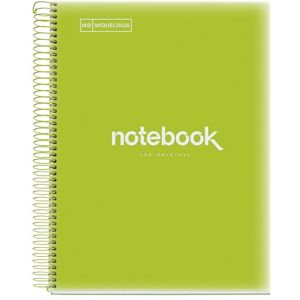 Miquelrius Notizbuch A4 Notizblock Emotionen, 160 Seiten 90 g/m², Raster 5 x 5 mm, 8 farbige Streifen, Mikroperforierte Spirale, Polypropyleneinband, 4-Loch-Lochung, Raster Notizbuch, Limonengrün Miquelrius Notizbuch A4 Notizblock Emotionen, 160 Seiten 90 g/m², Raster 5 x 5 mm, 8 farbige Streifen, Mikroperforierte Spirale, Polypropyleneinband, 4-Loch-Lochung, Raster Notizbuch, Limonengrün