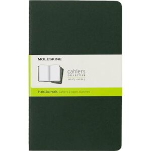 Moleskine Cahier Journal, Set 3 Notizbüchern mit Blanken Seiten, Kartoneinband mit Sichtbarer Baumwollnaht, Farbe Myrtle Green, Large 13 x 21 cm, 80 Seiten Moleskine Cahier Journal, Set 3 Notizbüchern mit Blanken Seiten, Kartoneinband mit Sichtbarer Baumwollnaht, Farbe Myrtle Green, Large 13 x 21 cm, 80 Seiten