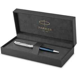 Parker Sonnet Kugelschreiber , Premium Metal & Blue Satinierung mit Chromverkleidung , Medium Spitze mit schwarzer Tinte Nachfüllen , Geschenkbox Parker Sonnet Kugelschreiber , Premium Metal & Blue Satinierung mit Chromverkleidung , Medium Spitze mit schwarzer Tinte Nachfüllen , Geschenkbox
