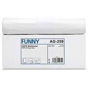 Funny HDPE Müllbeutel, weiss, circa 30 l, 1er Pack (1 x 1000 Stück) Funny HDPE Müllbeutel, weiss, circa 30 l, 1er Pack (1 x 1000 Stück)