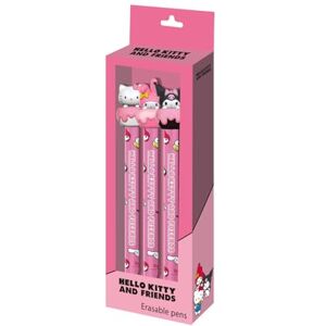 Hello Kitty Mix-Set mit 3 Radierbaren Gelstiften, Rosa, 9,5 x 23 cm Hello Kitty Mix-Set mit 3 Radierbaren Gelstiften, Rosa, 9,5 x 23 cm