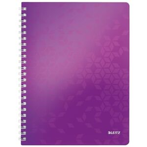 Leitz WOW Collegeblock A4 kariert, 160 Seiten, 80 Blatt FSC-zertifiziertes Papier 80 g/m², Doppelspiralbindung, PP-Einband, Notizbuch mit Sichthülle und Lineal, Für Büro oder Schule, Violett, 46380062 Leitz WOW Collegeblock A4 kariert, 160 Seiten, 80 Blatt FSC-zertifiziertes Papier 80 g/m², Doppelspiralbindung, PP-Einband, Notizbuch mit Sichthülle und Lineal, Für Büro oder Schule, Violett, 46380062