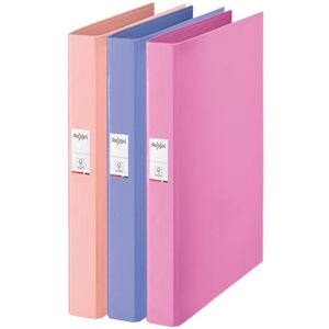 Rexel Solea Ringbuch, A4, 25 mm Rücken, 2 Ringe, 190 Blatt Kapazität, Aktenordner für die Dokumentenorganisation zu Hause, in der Schule oder im Büro, sortiert, 3 Stück (Blau, Rosa, Pfirsich) Rexel Solea Ringbuch, A4, 25 mm Rücken, 2 Ringe, 190 Blatt Kapazität, Aktenordner für die Dokumentenorganisation zu Hause, in der Schule oder im Büro, sortiert, 3 Stück (Blau, Rosa, Pfirsich)