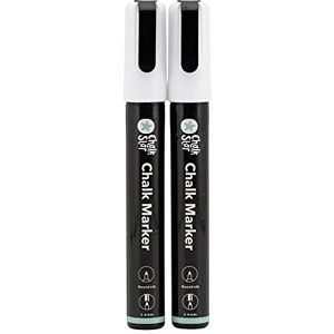 SECURIT Chalkstar Pack of 2 White Liquid Chalk Markers for Blackboard, Chalkboard, Window, or Glass Round 2-4 mm Nibs Ideal Chalk Pens for Signs and Advertisements SECURIT Chalkstar Pack of 2 White Liquid Chalk Markers for Blackboard, Chalkboard, Window, or Glass Round 2-4 mm Nibs Ideal Chalk Pens for Signs and Advertisements