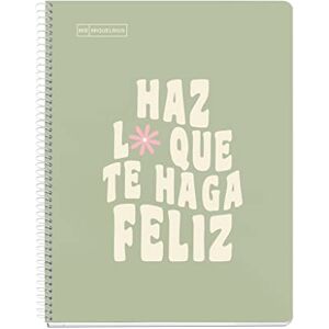 Miquelrius Message Notizbuch, 1 Farbstreifen, A4, 80 Blatt 7 mm horizontale Linien, 90 g Papier, 4 Löcher, Hartkartoneinband, Farbe Salbeigrün Miquelrius Message Notizbuch, 1 Farbstreifen, A4, 80 Blatt 7 mm horizontale Linien, 90 g Papier, 4 Löcher, Hartkartoneinband, Farbe Salbeigrün