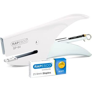 Rapesco 1381 SP-64 Heftzange und 1000 Heftklammern des Typs 21/4mm, 12 Blatt Kapazität, Weiß Rapesco 1381 SP-64 Heftzange und 1000 Heftklammern des Typs 21/4mm, 12 Blatt Kapazität, Weiß