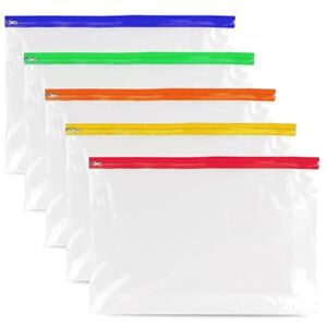 G4GADGET Dokumententasche mit Reißverschluss, A4, 370 x 260 mm, stilvolle Dokumentenaufbewahrung, wasserdicht, Dokumentenhalter, 5 Stück G4GADGET Dokumententasche mit Reißverschluss, A4, 370 x 260 mm, stilvolle Dokumentenaufbewahrung, wasserdicht, Dokumentenhalter, 5 Stück