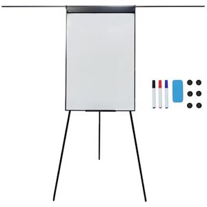Relaxdays Flipchart Whiteboard, magnetisch, höhenverstellbar, Dreibein, Stifteablage, Alu-Rahmen, HB: 100x70 cm, schwarz Relaxdays Flipchart Whiteboard, magnetisch, höhenverstellbar, Dreibein, Stifteablage, Alu-Rahmen, HB: 100x70 cm, schwarz
