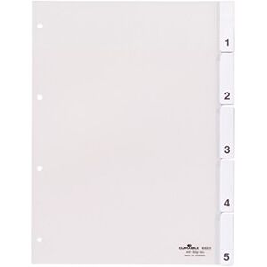 Durable Register A4 mit umschweißten Taben, 5tlg., 1 Stück, transparent, 682019 Durable Register A4 mit umschweißten Taben, 5tlg., 1 Stück, transparent, 682019