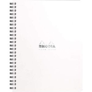 Rhodia 193441C Notebook mit Spiralbindung, DIN A5+, 16 x 21cm, 80 Blatt, Dot-Lineatur 80g, ideal für Meetings und Notizen, 1 Stück, Weiß Rhodia 193441C Notebook mit Spiralbindung, DIN A5+, 16 x 21cm, 80 Blatt, Dot-Lineatur 80g, ideal für Meetings und Notizen, 1 Stück, Weiß