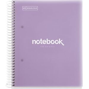 Miquelrius Notizbuch A5 Notebook Emotions, 120 Blatt 90 g/m², Raster 5 x 5 mm, 5 Farbige Streifen, Mikroperforierte Spirale, Polypropyleneinband, Lavendel Miquelrius Notizbuch A5 Notebook Emotions, 120 Blatt 90 g/m², Raster 5 x 5 mm, 5 Farbige Streifen, Mikroperforierte Spirale, Polypropyleneinband, Lavendel