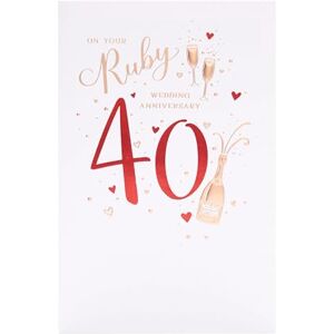UK Greetings Glückwunschkarte zum 40. Hochzeitstag für ein besonderes Paar Happy Anniversary Sie/Ihn Rubin-Design mit Umschlag 155 x 235 mm UK Greetings Glückwunschkarte zum 40. Hochzeitstag für ein besonderes Paar Happy Anniversary Sie/Ihn Rubin-Design mit Umschlag 155 x 235 mm