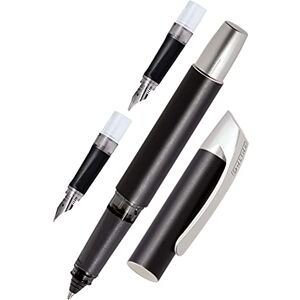 Online Campus Ergonomischer Schulfüller + Tintenpatronen-Rollerball + Schönschreib-Füller im Set, Schreibset für die Schule, Patronen-Füller Schwarz für Schüler, austauschbare Griffstücke, 3-teilig Online Campus Ergonomischer Schulfüller + Tintenpatronen-Rollerball + Schönschreib-Füller im Set, Schreibset für die Schule, Patronen-Füller Schwarz für Schüler, austauschbare Griffstücke, 3-teilig