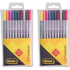 Idena 90952 Fineliner im Etui, 2 Packungen mit je 10 Stiften, 0,4 mm Strichstärke Idena 90952 Fineliner im Etui, 2 Packungen mit je 10 Stiften, 0,4 mm Strichstärke