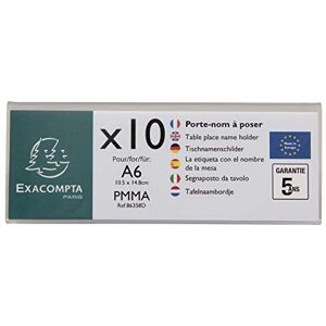 Exacompta 86358D 10er Pack Tisch-Namensschilder Querformat DIN A6 gefaltet aus hochwertigem Acryl beidseitig verwendbar UV beständig 15,0x5,5 cm Tischaufsteller Tischschild transparent Exacompta 86358D 10er Pack Tisch-Namensschilder Querformat DIN A6 gefaltet aus hochwertigem Acryl beidseitig verwendbar UV beständig 15,0x5,5 cm Tischaufsteller Tischschild transparent