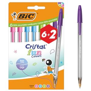 BIC Cristal Fun Farbstifte mit breiter Spitze (1,6 mm), verschiedene Farben, 8 Stück (6+2 gratis) BIC Cristal Fun Farbstifte mit breiter Spitze (1,6 mm), verschiedene Farben, 8 Stück (6+2 gratis)