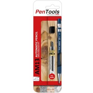 PenTools by Pentel AM13 Druckbleistift, 1,3 mm Strichstärke für Handwerker und Schreiner, inkl. 8 Feinminen PenTools by Pentel AM13 Druckbleistift, 1,3 mm Strichstärke für Handwerker und Schreiner, inkl. 8 Feinminen