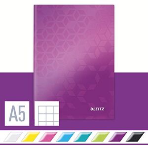 Leitz WOW Notizbuch A5 kariert, Hardcover, 160 Seiten, 80 Blatt FSC-zertifiziertes Papier 80 g/m², Hochwertiger laminierter Einband, Fadenheftung, Für Büro, Schule oder als Tagebuch, Violett, 46281062 Leitz WOW Notizbuch A5 kariert, Hardcover, 160 Seiten, 80 Blatt FSC-zertifiziertes Papier 80 g/m², Hochwertiger laminierter Einband, Fadenheftung, Für Büro, Schule oder als Tagebuch, Violett, 46281062