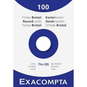 Exacompta 13300B Karteikarten, ungelocht, ungelocht, Format 74 x 105 mm, Weiß, 10 Packungen à 100 Stück Exacompta 13300B Karteikarten, ungelocht, ungelocht, Format 74 x 105 mm, Weiß, 10 Packungen à 100 Stück