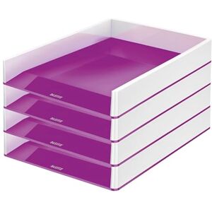 Leitz Briefkorb A4, 4er Pack, Zweifarbiges Design, Weiß/Violett, Duo Colour, WOW, 53611062 Leitz Briefkorb A4, 4er Pack, Zweifarbiges Design, Weiß/Violett, Duo Colour, WOW, 53611062