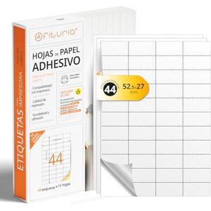 OFITURIA A4-Bögen mit weißen selbstklebenden Etiketten, Erstellen Sie Ihre eigenen individuellen, Sicherer selbstklebender A4-Papier, Selbstklebendes Etikett zum Bedrucken (44 pro Blatt, 10 Bögen) OFITURIA A4-Bögen mit weißen selbstklebenden Etiketten, Erstellen Sie Ihre eigenen individuellen, Sicherer selbstklebender A4-Papier, Selbstklebendes Etikett zum Bedrucken (44 pro Blatt, 10 Bögen)