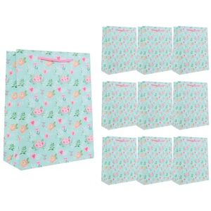 Idena 90234 Geschenktüten Blumen, 10 Stück, Geschenktaschen in der Größe 18 x 23 x 8 cm, blaue Papiertüten mit Rosen Idena 90234 Geschenktüten Blumen, 10 Stück, Geschenktaschen in der Größe 18 x 23 x 8 cm, blaue Papiertüten mit Rosen