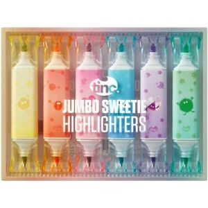 Tinc Jumbo Sweetie Doppelseitige Textmarker Set mit 6 Fluoreszierenden Markern mit Breiter und Feiner Spitze Kreative Bonbonförmige Schreibwaren Mehrfarbig 6er Set Tinc Jumbo Sweetie Doppelseitige Textmarker Set mit 6 Fluoreszierenden Markern mit Breiter und Feiner Spitze Kreative Bonbonförmige Schreibwaren Mehrfarbig 6er Set