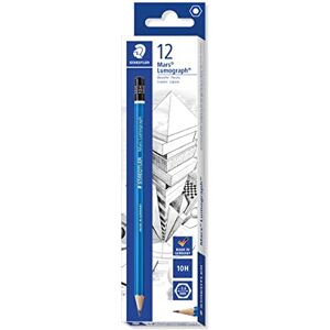 Staedtler Zeichenbleistift Mars Lumograph, Härtegrad 10H, unglaublich bruchfeste Premium-Bleistifte, hohe Qualität, spezielle Minenrezeptur, Sechskantform, 12 Bleistifte in Faltschachtel, 100-10H Staedtler Zeichenbleistift Mars Lumograph, Härtegrad 10H, unglaublich bruchfeste Premium-Bleistifte, hohe Qualität, spezielle Minenrezeptur, Sechskantform, 12 Bleistifte in Faltschachtel, 100-10H
