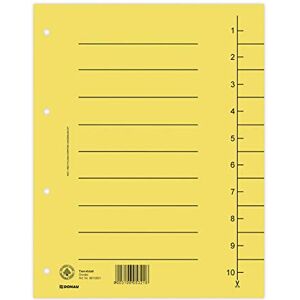 DONAU 8610001-11 100er Pack Trennblätter, Farbe: Gelb/ Karton-Register überbreit Aus Recycling-Karton 250 g/qm mit Linienaufdruck für DIN A4 4-Fach Lochung Trennlaschen Trennblätter Ordner Register DONAU 8610001-11 100er Pack Trennblätter, Farbe: Gelb/ Karton-Register überbreit Aus Recycling-Karton 250 g/qm mit Linienaufdruck für DIN A4 4-Fach Lochung Trennlaschen Trennblätter Ordner Register