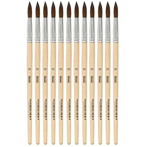 Idena 90091 Haarpinsel, Größe 10, mit unlackiertem Holzstiel, 12er Set, Malpinsel für Schulkinder Hobbykünstler Idena 90091 Haarpinsel, Größe 10, mit unlackiertem Holzstiel, 12er Set, Malpinsel für Schulkinder Hobbykünstler