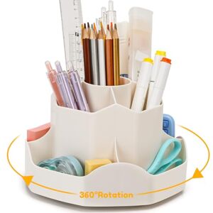 Euqvunn Drehbarer Schreibtisch Organizer, Stiftehalter Kinder mit 9 Fächern, 360° Stifte Organizer Platzsparender Stiftehalter Schreibtisch, Moderne Schreibtisch Zubehör Ordentlich(Beige) Euqvunn Drehbarer Schreibtisch Organizer, Stiftehalter Kinder mit 9 Fächern, 360° Stifte Organizer Platzsparender Stiftehalter Schreibtisch, Moderne Schreibtisch Zubehör Ordentlich(Beige)