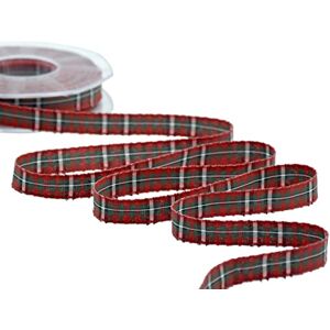 Furlanis Tartan Satin, Weihnachtsband, Italienischer Stoff Rot, 11 mm x 25 m Furlanis Tartan Satin, Weihnachtsband, Italienischer Stoff Rot, 11 mm x 25 m