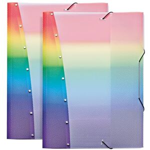 VELOFLEX 4432404-2 Sammelmappe Rainbow Diamond, DIN A3, 2 Ordnungsmappen mit Gummizug, strapazierfähig, Jurismappe aus PP VELOFLEX 4432404-2 Sammelmappe Rainbow Diamond, DIN A3, 2 Ordnungsmappen mit Gummizug, strapazierfähig, Jurismappe aus PP