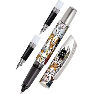 Online Campus Ergonomischer Schulfüller + Tintenpatronen-Rollerball + Schönschreib-Füller im Set, für die Schule, Schule, Patronen-Füller Katzen für Schüler, austauschbare Griffstücke, 3-teilig Online Campus Ergonomischer Schulfüller + Tintenpatronen-Rollerball + Schönschreib-Füller im Set, für die Schule, Schule, Patronen-Füller Katzen für Schüler, austauschbare Griffstücke, 3-teilig