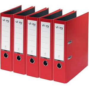 Leitz VON 5er Pack Ordner A4, Karton mit Kunststoffeinband, 80 mm Rückenbreite, Für 600 Blatt, FSC-zertifizierter Karton, Für Schule, Studium & Haushalt, Rot, 10551025 Leitz VON 5er Pack Ordner A4, Karton mit Kunststoffeinband, 80 mm Rückenbreite, Für 600 Blatt, FSC-zertifizierter Karton, Für Schule, Studium & Haushalt, Rot, 10551025
