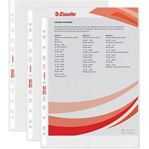 Esselte , 100 Stück A4 Ringbuchhüllen mit Standard-Lochung für 2/3/4 Ringe, PPL entspiegelt, Klarsichthüllen zum Abheften und Aufbewahren mehrerer Blätter, 395613000 Esselte , 100 Stück A4 Ringbuchhüllen mit Standard-Lochung für 2/3/4 Ringe, PPL entspiegelt, Klarsichthüllen zum Abheften und Aufbewahren mehrerer Blätter, 395613000